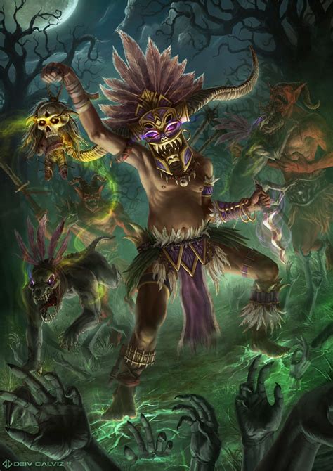 Male voodoo witch doctor